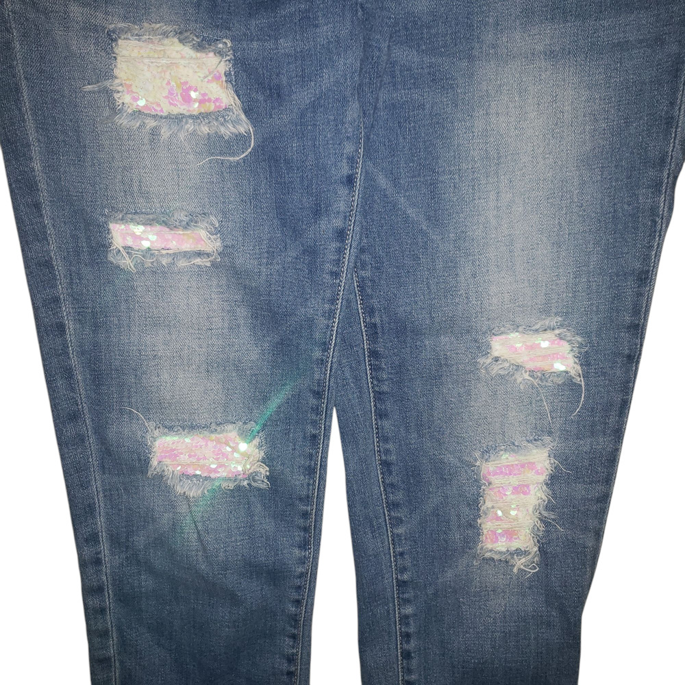 NYC & Co Soho Boyfriend Jeans Sz 4 Distressed Coastal Grunge Denim Pants - Picture 5 of 10